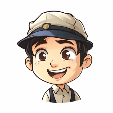 happy cute Museum Attendant face, cartoon, clipart, mascot, isolated on white background