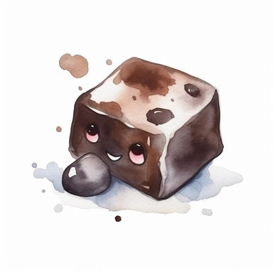 cute chocolate, watercolor clipart, minimalist, isolated white background, 8k