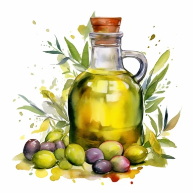 Olive oil. Watercolor, clipart