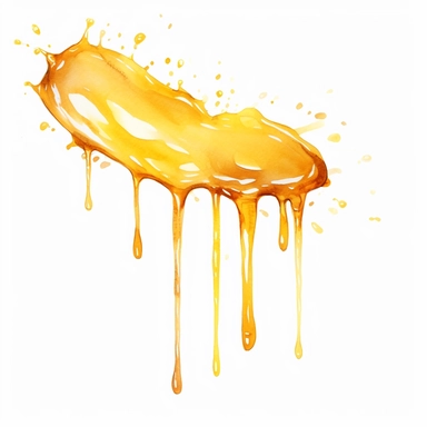 watercolor dripping honey clipart, white background