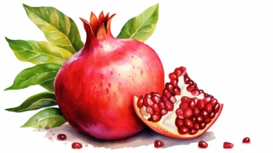 An endearing watercolor pomegranate fruit clipart of omegranate fruit juice and glass 300DPI photo-realistic, ultra sharp, ultra sharp focus, ultra detailed focus, simplicity, higher coherence, minimalism, ultra detailed, hyper realistic details, beautiful, modern, OC rendered, 32k uhd , insane details, intricate details, Photoshoot, Depth of Field, captured with Phase One XF IQ4 camera , 200 Mega Pixel lens,