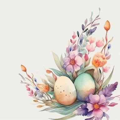 Watercolor easter corner border Clipart, easter, Minimalist Flowers Watercolor, Separated design, 8k