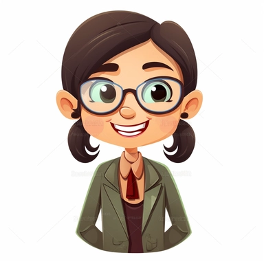 happy cute Careers Advisor face, cartoon, clipart, mascot, isolated on white background