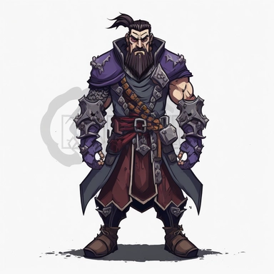main bad guy in a new epic medieval fantasy dnd themed cartoon geared to tweens, full body pose, Clipart, solid background