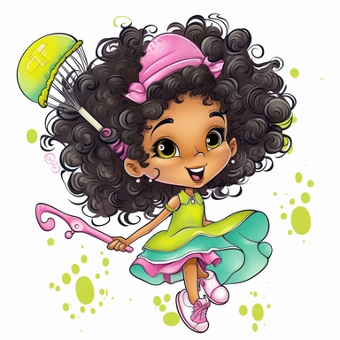 no words, Cute colorful realistic Hey Batter Batter Swing summer vibes, Hair clipart, Girl clipart, Scrapbook, Junk Journal, Paper Crafts Scrapbooking, retro, joyful, electric colors, Disney Pixar, medium level of detail. Sticker with a thick black outline and white background, Vector.