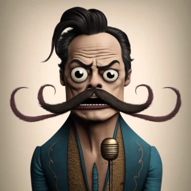 as a long earthworm singing he has a mustache cartoon clipart