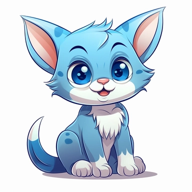 Clipart of a Cute Cartoon Cat