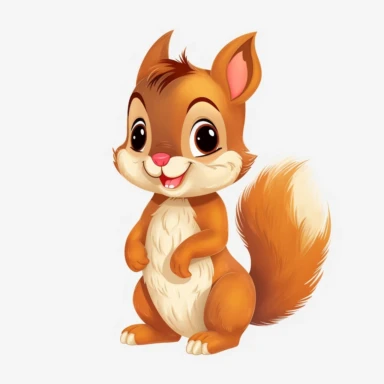 Clipart of a cute baby squirrel, full body