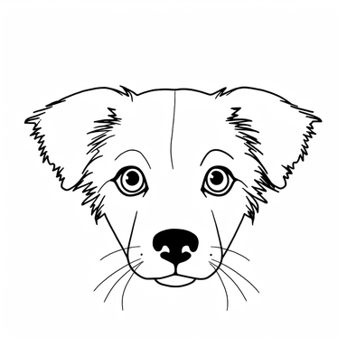 Simple monochrome outline of a front facing Nova Scotia Duck Tolling Retriever puppy head peeking with front paws, cute, clipart, flat 2d vector, minimalist, black and white, svg cut file, line art drawing