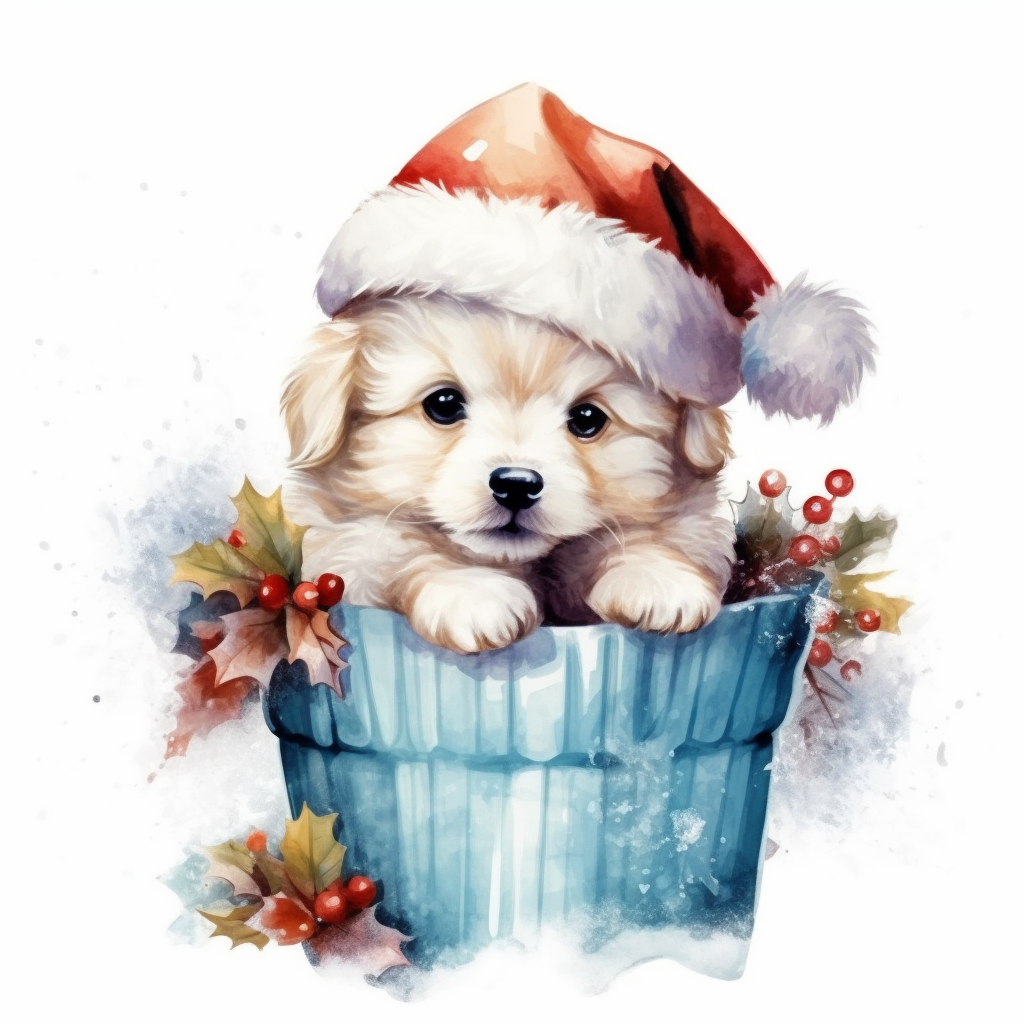 christmas puppy cliparts