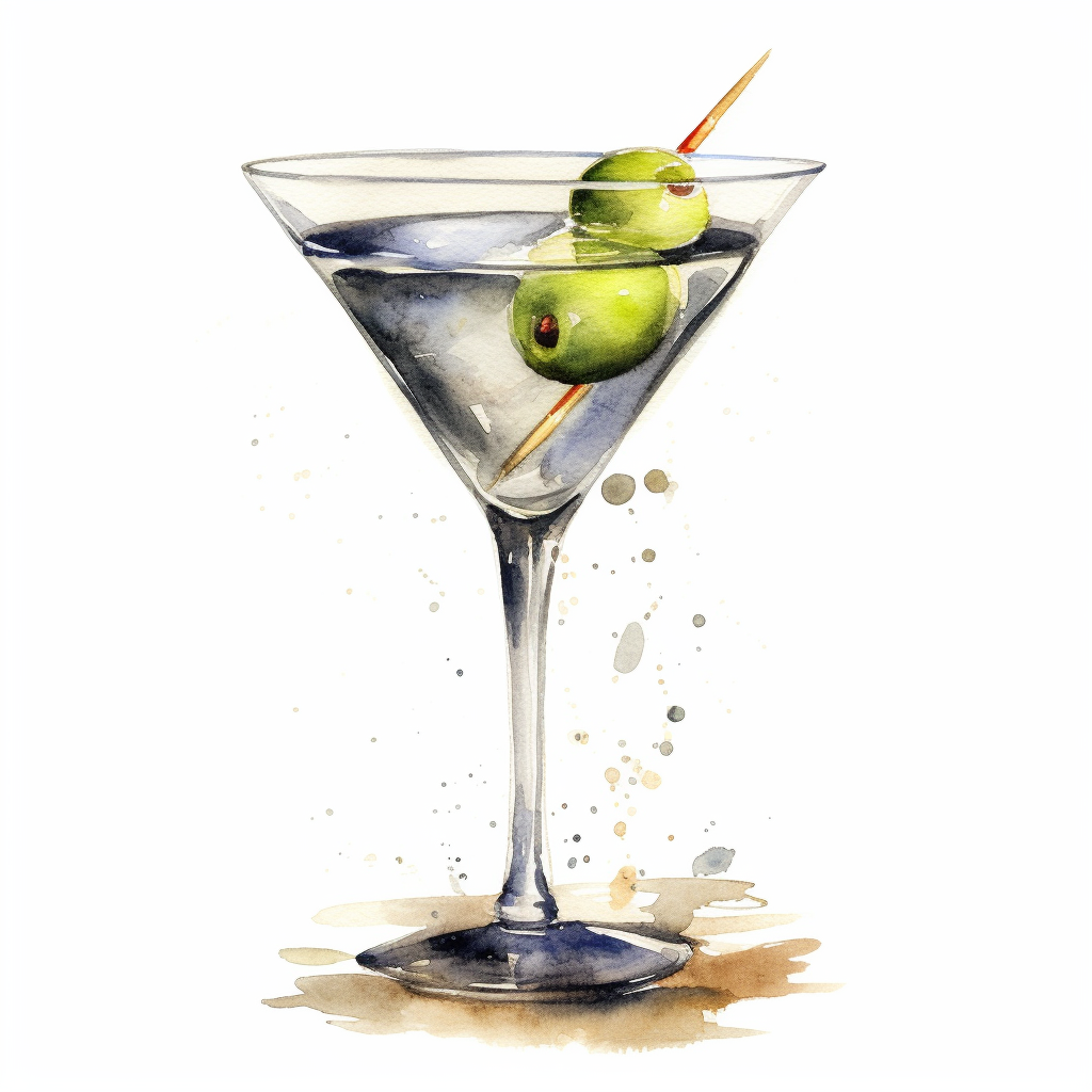 Vodka Martini cocktail, watercolor illustration, clipart - Clip Art Library