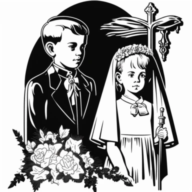 First Holy Communion pictures, vector pictures, black and white, outlines, clipart, white background