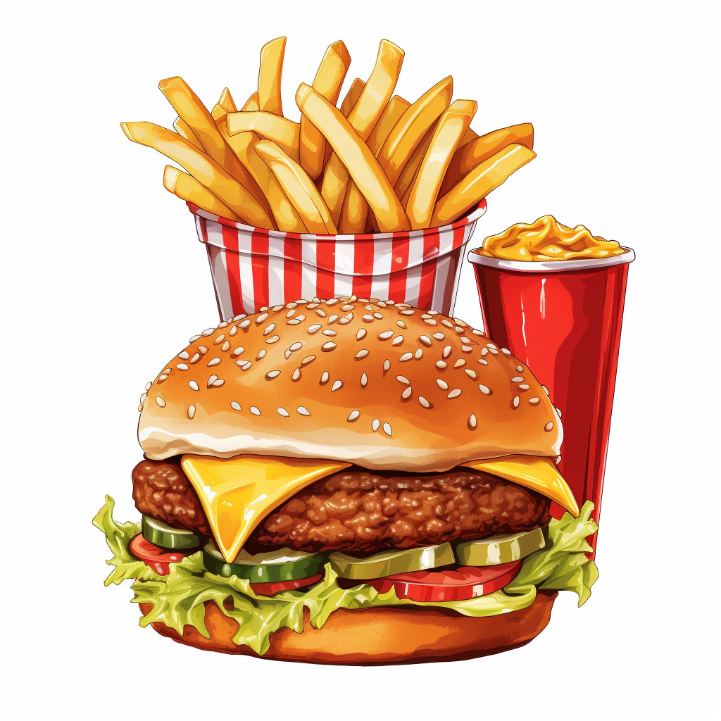 fast food single item clipart,on white background with margins - Clip ...