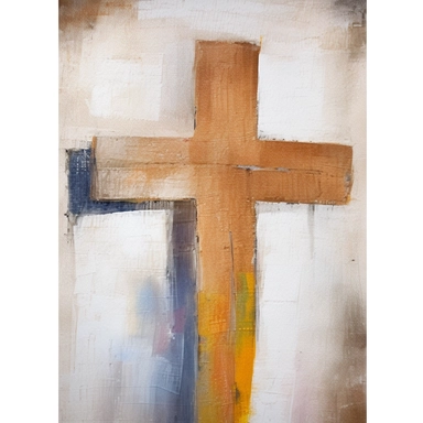 Watercolor of a wood christian cross, high quality, detailed, realistic, digital illustration, white background, HDR, rtx on, textural richness, digital illustration, clipart