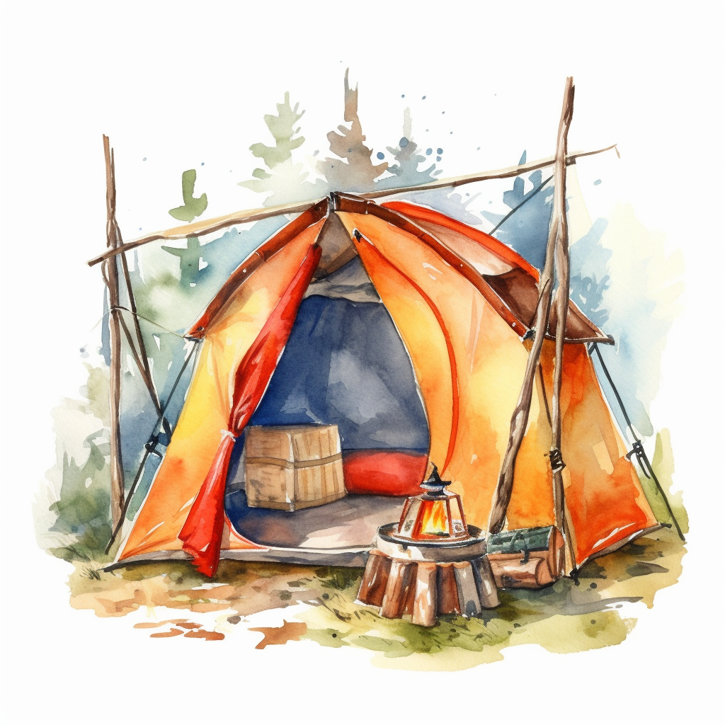 camping tent clipart