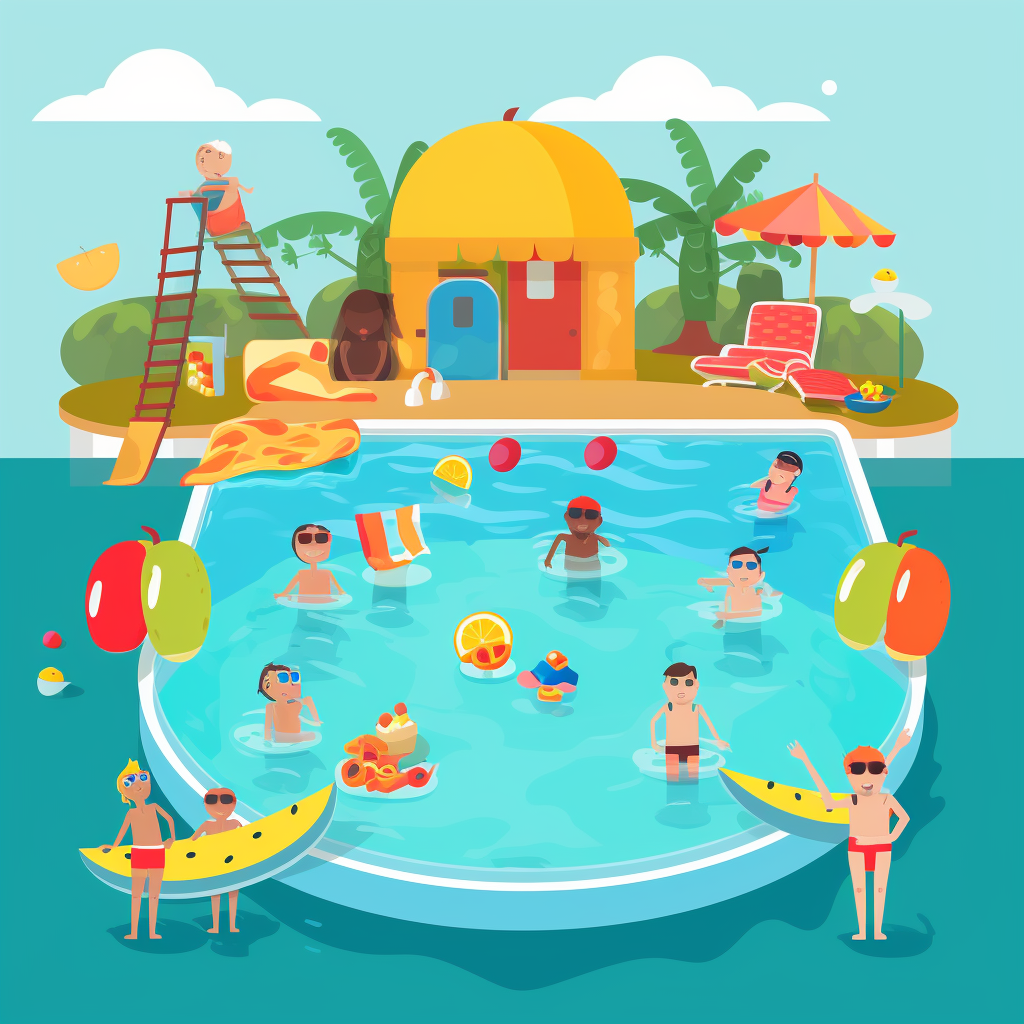 kids swimming clipart