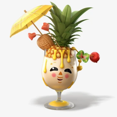 Pixar movie star pina colada drink, ultra detailed, clipart,