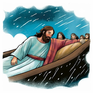 , MAN ASLEEP, WATER COLOR, ILLUSTRATION, CLIPART, JESUS, BIBLE FOR KIDS