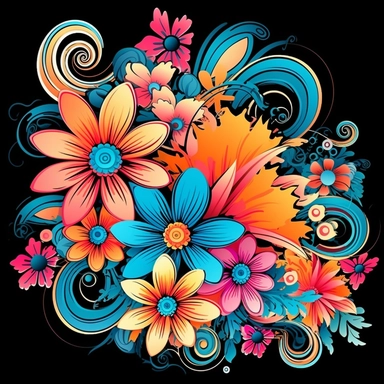 abstract flowers clip art