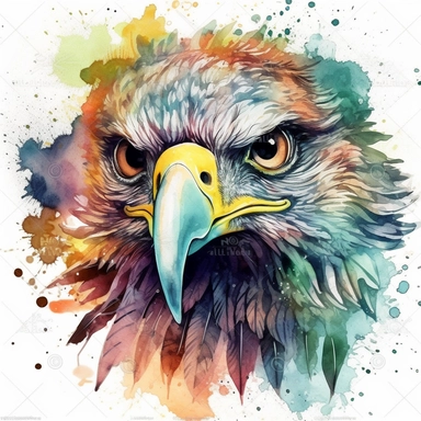 mandala eagle head Watercolor Clipart