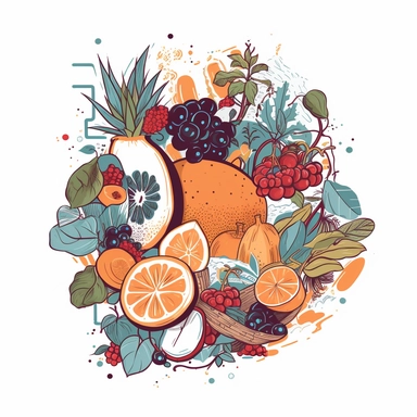 Fueled by fruit, boho, Clipart, tshirt design, contour, white background