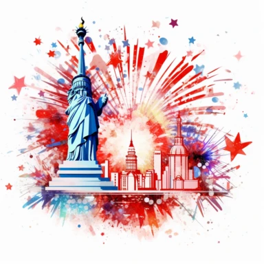 july 4,clipart,white background