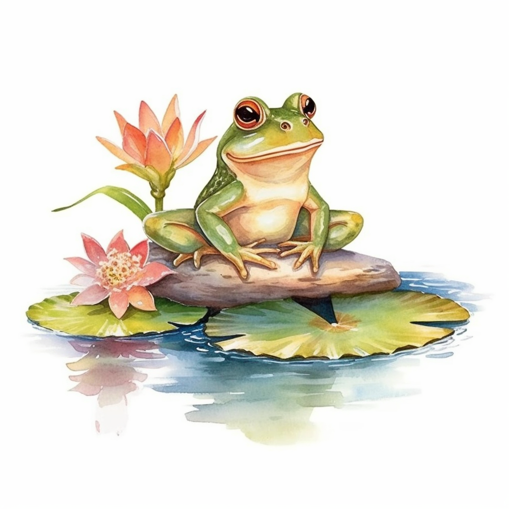 frog on lily pad clipart
