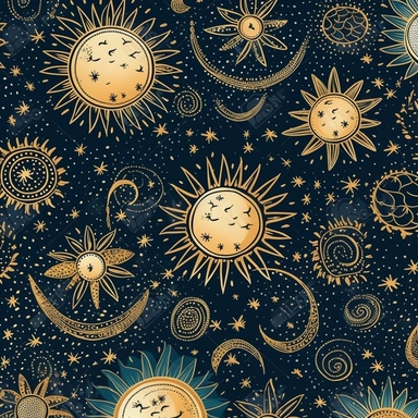 A celestial-themed clipart design, featuring a celestial pattern that embodies ethereal beauty and celestial mystique. The clipart showcases intricate constellations of stars, interwoven with delicate celestial elements such as crescent moons and shooting stars. The celestial motifs are elegantly arranged on the fabric, creating a mesmerizing pattern that evokes a sense of wonder and enchantment. The color palette of the clipart design is a combination of deep indigos, mystical purples, and shim