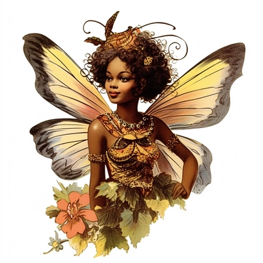 vintage clipart illustrations from a book on afrocentric faeries