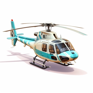 helicopter, in the style of realistic and hyper-detailed renderings, sketchfab, ahmed morsi, realistic paintings, use of common materials, handcrafted designs clipart with white background