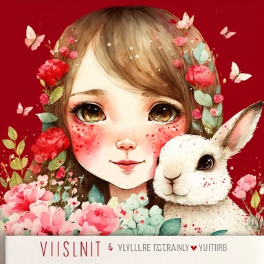 clipart, hand painted, watercolor, vectors, sharp focus, highly detailed, snow Rabbit reading book ,smile on the face,beautiful pink eyes,Chinese New Year, Bright Red, happy Celebration, bright background,Colorful Confetti behind, Cute, Cheerful, pixar style,dark red flowers in the air,bird's eye,--vr