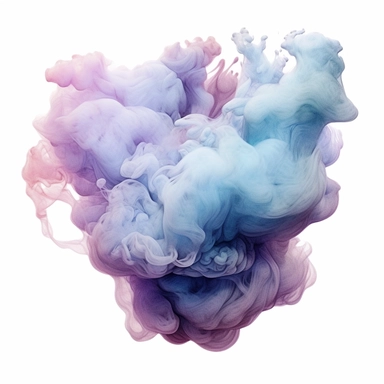smoke blue colors, clipart, intense white and deep pastel colors, dnd, watercolor, no background, isolated on a white background, self contained, well defined edges, by amy sol and magali villeneuve and susan bourdet and ross tran, spaced out, glowy, intricate, 8k