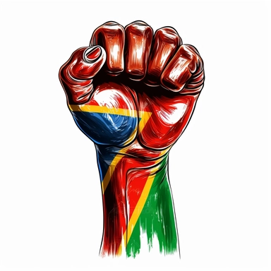 Beautiful Red yellow green Fight Hand for juneteenth Sublimation Clipart,Cartoon, hyper realistic, intricate detail, illustration style,high solution,on the white background
