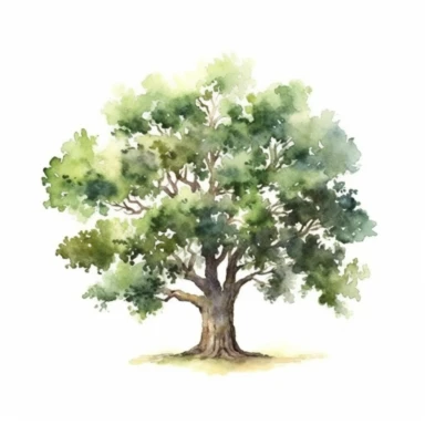 watercolor oak tree clipart - watercolor clipart - watercolor tree, single design