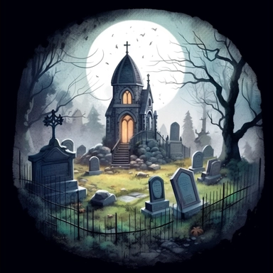 graveyard by mike thomas, in the style of children's book illustrations, nightcore, hand-painted details, anglo gothic, jonathan wolstenholme, anne mccaffrey, charming character illustrations , isolated white background, clipart,