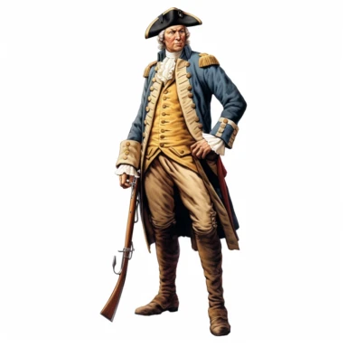 full profile arms and legs of General Braddock, American history, clipart