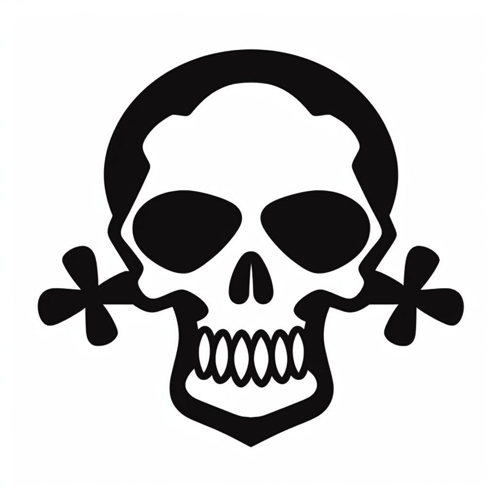 Skull and crossbones icon on white background Vector Image