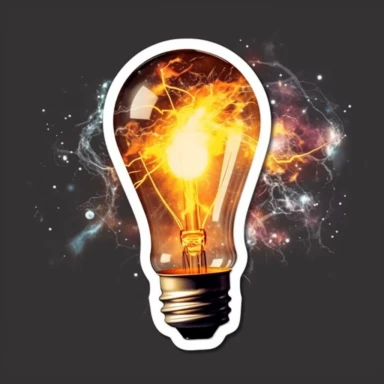 a light bulb with sparks-clipart-sticker