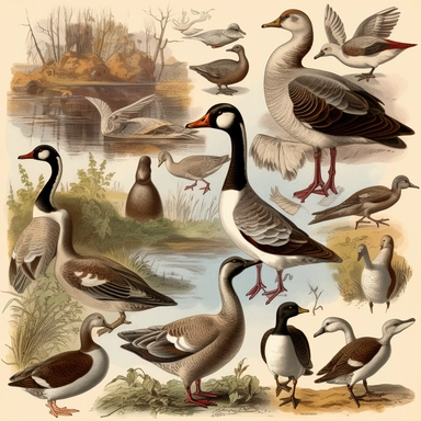 clipart birds collage book Geese