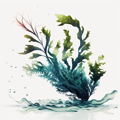 cliparts seaweed under water, white background