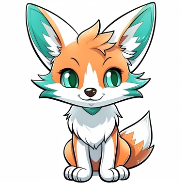 best of adorable clip art free coloring pages, in the style of furry art, focus stacking, white and orange, simplistic cartoon, rtx on, silver and emerald, kimoicore, Sticker, Cutline, Vector, White Background