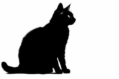 cat outline clipart, white background