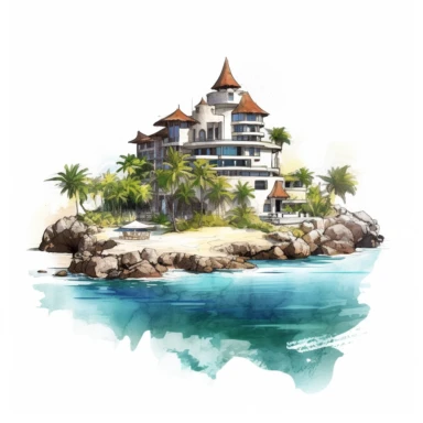 clipart Cancun and Riviera Maya , mexico, photo realistic, white background