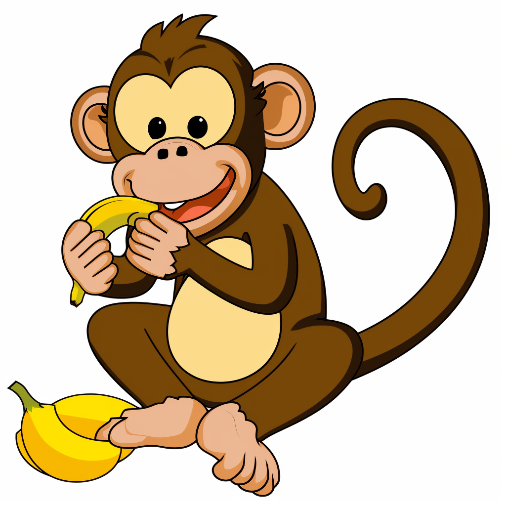 Clipart of Safari Monkey eating banana - Clip Art Library