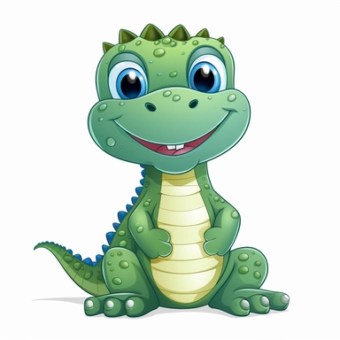 cute baby alligator cartoon Clipart .