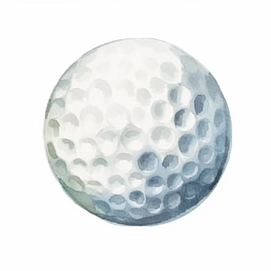 A watercolour hand drawn one golf ball clipart