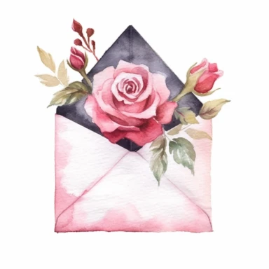 love letter watercolor clipart