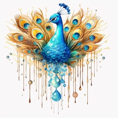 watercolor peacock clipart png graphics ,aquarelle fantasy sun catcher, feathers 8k,rain view - <@1115140997073096794> (fast)