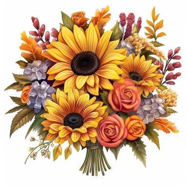 Create clipart of beautifully arranged bouquets featuring different types of flowers, such as roses, daisies, tulips, and sunflowers. Consider offering variations in colors and styles to cater to different preferences.