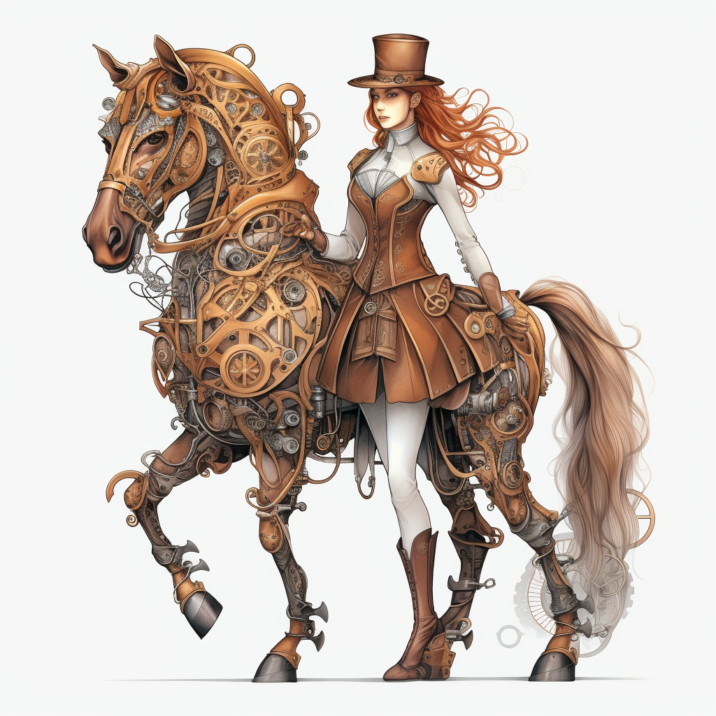 girl horse cliparts